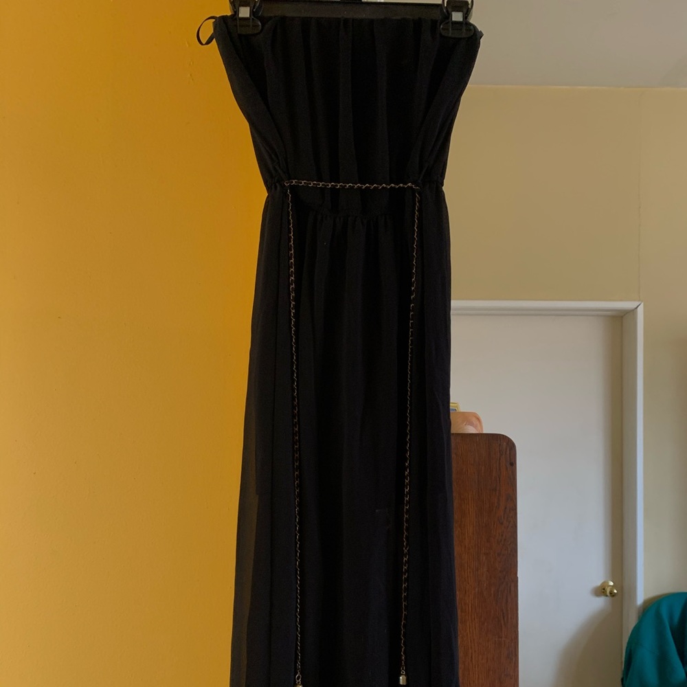 ARDEN B🌟Sheer Black Strapless Maxi Dress